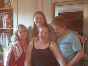 Sally in front and Tim, Friends Neat and Kate is in back