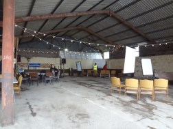 The barn where meals, some workshops and dances  and dances happened.