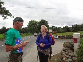 waiting for the bus with John ( a different one) and Annette