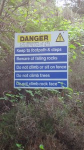 Sign at the top of the stairs. Good thing as I certainly would have done some of these things had they not mentioned not to.