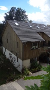 Where I live from Sylvia's balcony. The skylights are my room.