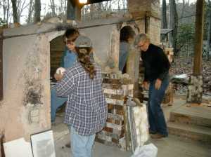 Loading - Joe was the finder - the ware is arranged by shelf height but I would call for certian shapes and sizes to fill it. The idea is to think how the fire would be guided through the kiln and hit the work.
