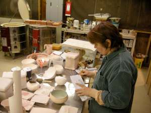 my and my body of work in the glaze room.