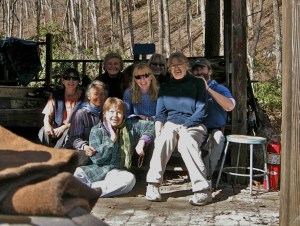 the group of us at Touchstone doing an independent woodfiring.