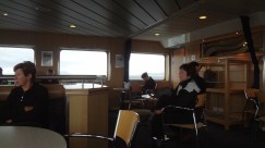 On the ferry to Maillag. No pictures outside as It was cold and rainy and I was comfy and ensconced and resting up for disembarking.